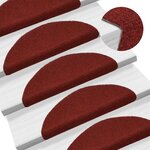 vidaXL Tapis d'escalier autocollants 15 pièces 56 x 17 x 3 cm Rouge bordeaux Demi-rond