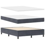 Lit à ressort vidaXL avec matelas et LED gris foncé 160x200 cm en velours