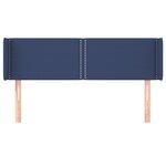 vidaXL Tête de lit avec oreilles Bleu 147x16x78/88 cm Tissu