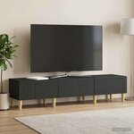 vidaXL Meuble TV avec tiroir Noir 147 x 34 5 x 30 cm Bois d'ingénierie