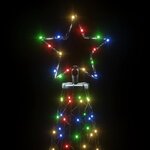 vidaXL Arbre de Noël avec poteau en métal 500 LED colorées 3 m
