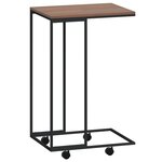 vidaXL Table d'appoint avec roues Noir 40x30x63 5 cm Bois d'ingénierie