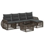 vidaXL Ensemble de canapé de jardin 6 Pièces Gris et Gris foncé polyrotin
