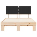 vidaXL Cadre de lit avec tête de lit rembourrée Noir 135 x 190 cm