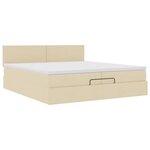 VidaXL Cadre de lit ottoman avec matelas crème 200x200 cm tissu