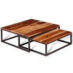 vidaXL Ensemble de table basse gigogne 2 Pièces Bois massif
