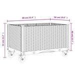 vidaXL Jardinière à roulettes bleu gris 80x50x54 cm PP