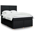 vidaXL Sommier à lattes de lit avec matelas Noir 160x200 cm Tissu