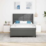 vidaXL Lit à ressorts avec matelas et LED gris foncé  140x200 cm en tissu