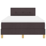 vidaXL Lit à ressort LED avec matelas Marron foncé 120 x 200 cm tissu