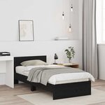 vidaXL Cadre de lit Chêne noir 90 x 200 cm Bois d'ingénierie