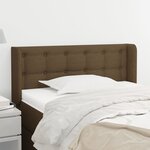 vidaXL Tête de lit avec oreilles Marron Foncé 93x16x78/88 cm Tissu