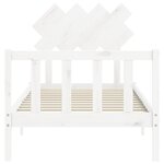 vidaXL Cadre de lit avec tête de lit blanc simple bois massif