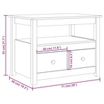 vidaXL Table basse Noir 71x49x55 cm Bois massif de pin