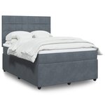 vidaXL Sommier à lattes de lit et matelas Gris foncé 140x200cm Velours