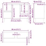 vidaXL Meuble de Lavabo de Salle de Bain Chêne noir 80 x 33 x 60 cm