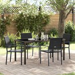 vidaXL Ensemble de salle à manger pour jardin 5 Pièces Noir Poly rotin