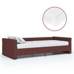 vidaXL Lit avec matelas et éclairage USB Violet Tissu 90x200 cm