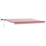 vidaXL Auvent rétractable manuel avec bandes LED rouge et blanche 400x350 cm