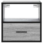 vidaXL Table de chevet murale sonoma gris 40x31x39 5 cm
