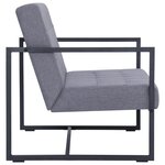 vidaXL Canapé-lit à 2 places avec accoudoirs gris clair acier et tissu