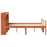 vidaXL Lit bibliothèque sans matelas cire marron 135x190 cm pin massif