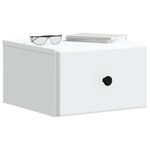 vidaXL Cabinet de chevet mural avec tiroir Blanc 34 5 x 33 x 20 cm