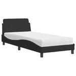 vidaXL Lit avec matelas noir 90x190 cm velours