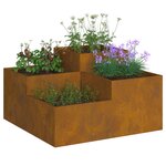 Jardinière vidaXL 100x100x48 cm en acier résistant aux intempéries