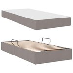 vidaXL Lit avec rangement et matelas Taupe 90 x 200 cm Polyester