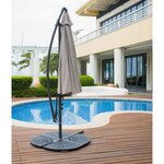 Parasol déporté diametre 3m - structure en aluminium avec toile polyester 180g- Taupe -  Tohota