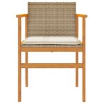 vidaXL Chaises de jardin coussins lot de 2 beige résine tressée bois