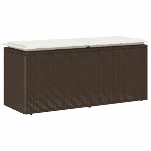 vidaXL Banc de jardin avec coussin marron 110x40x44 cm résine tressée