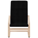 vidaXL Chaise de relaxation avec repose-pied Noir Tissu