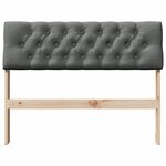 vidaXL Tête de lit capitonnée Gris foncé 100 cm Pin massif
