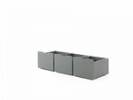 lit mi-hauteur gris + 3 tiroirs de rangement et tablette pende