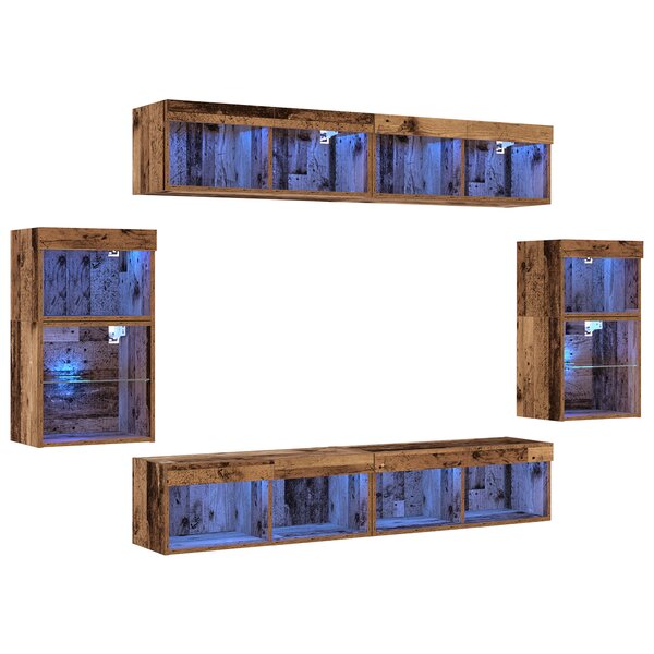 Étagère flottante vidaXL 2 Pièces Vieux bois 40x28.5x40 cm Bois d'ingénierie