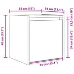 vidaXL Table de chevet murale chêne marron 38x34x40 cm