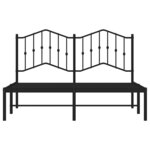 vidaXL Cadre de lit métal sans matelas avec tête de lit noir 150x200cm