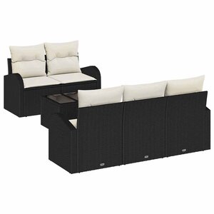 vidaXL Ensemble de canapé de jardin 6 Pièces Noir 55 x 55 x 37 cm