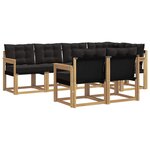 vidaXL Ensemble de canapés d'extérieur 7 pc Blanc et noir