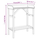 Table de rempotage de jardin vidaXL 75x40x90 cm en bois de pin massif