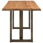 vidaXL Table à manger et bord naturel bois massif chêne rectangulaire