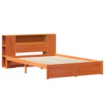 vidaXL Cadre de lit avec tête de lit de rangement 2 Pièces Cire marron