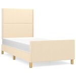 vidaXL Cadre de lit sans matelas crème 100x200 cm tissu