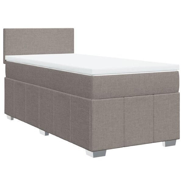 vidaXL Sommier à lattes de lit avec matelas Taupe 90x200 cm Tissu