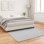 vidaXL Tapis en Fourrure Synthétique de Lapin Olite Gris 120 x 120 cm