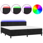 vidaXL Sommier à lattes de lit avec matelas et LED Noir 200x200 cm