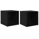 vidaXL Meuble TV 2 Pièces Noir 37 x 35 x 37 cm Bois d'ingénierie