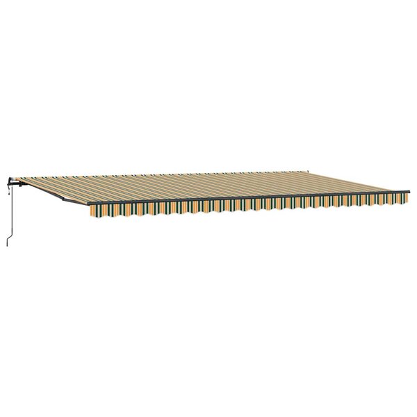 vidaXL Auvent Rétractable Vert et jaune 600 × 350 cm tissu